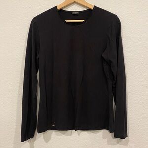 La Perla Black Long Sleeve Modal Blend Crew Neck Shirt